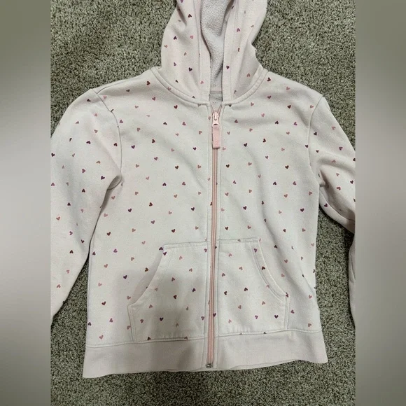 Cat & Jack Light Pink Heart Hoodie - Picture 2 of 10